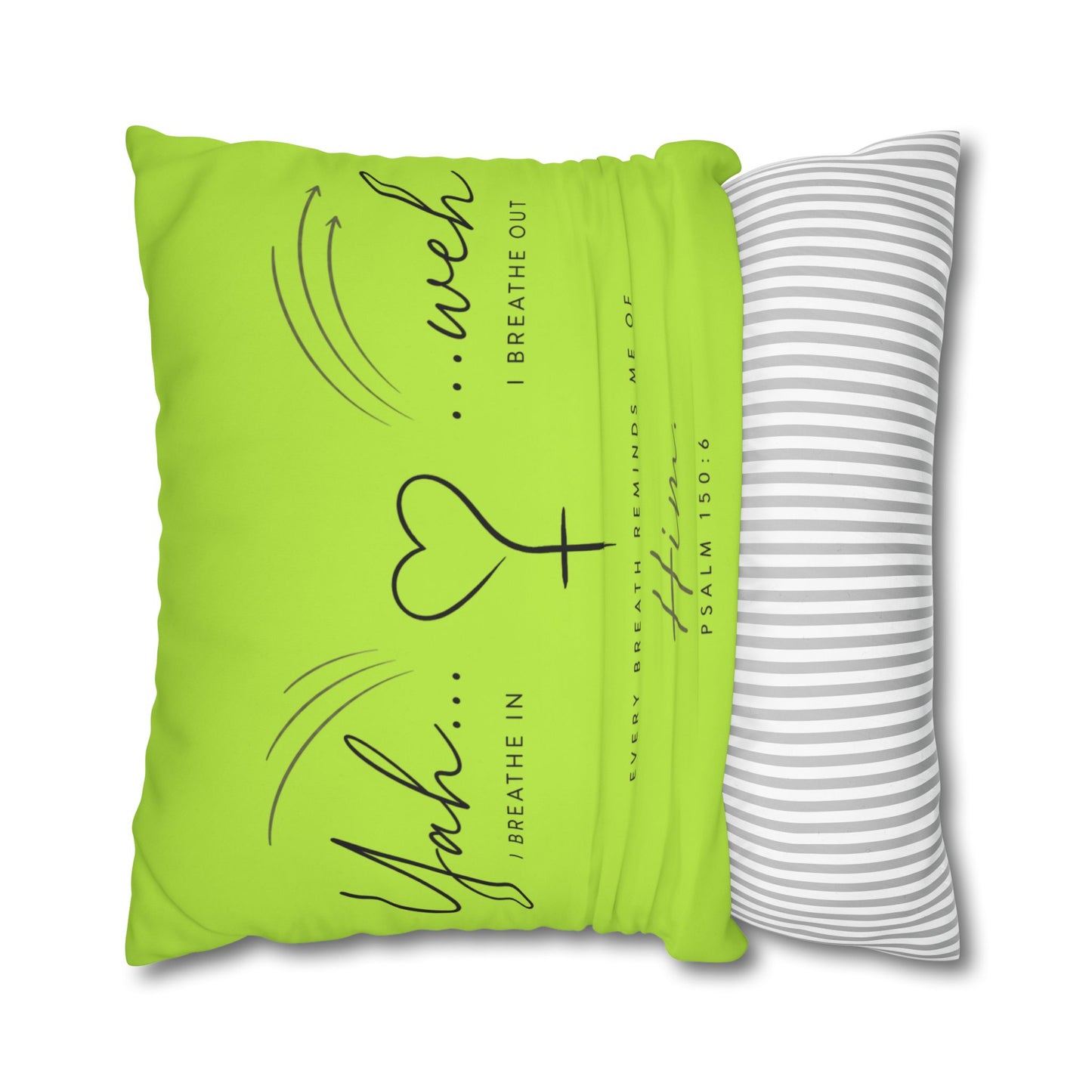 Faith-Inspired Square Pillowcase - "Yah...weh" Psalm 103:1 Breath Prayer Design