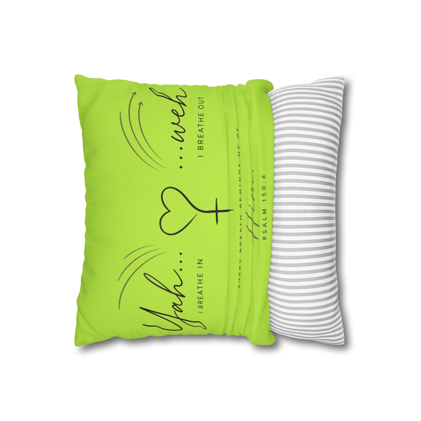 Faith-Inspired Square Pillowcase - "Yah...weh" Psalm 103:1 Breath Prayer Design