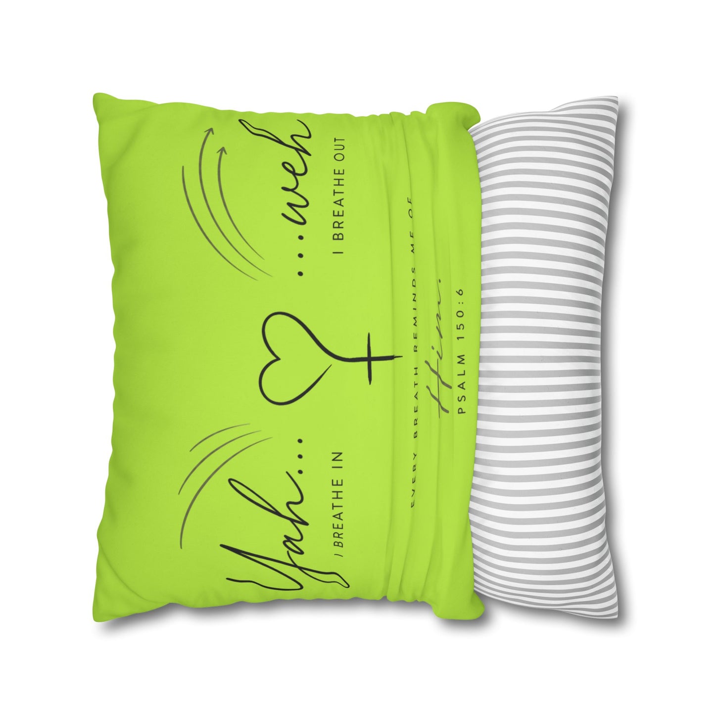 Faith-Inspired Square Pillowcase - "Yah...weh" Psalm 103:1 Breath Prayer Design