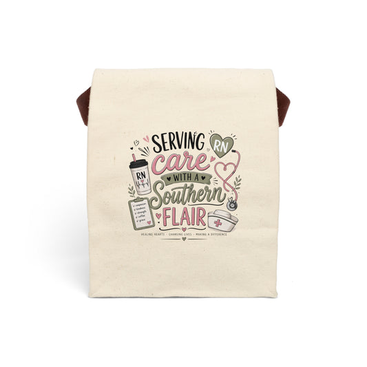 Canvas Lunch Bag — "Serving Care with a Southern Flair" RN Design