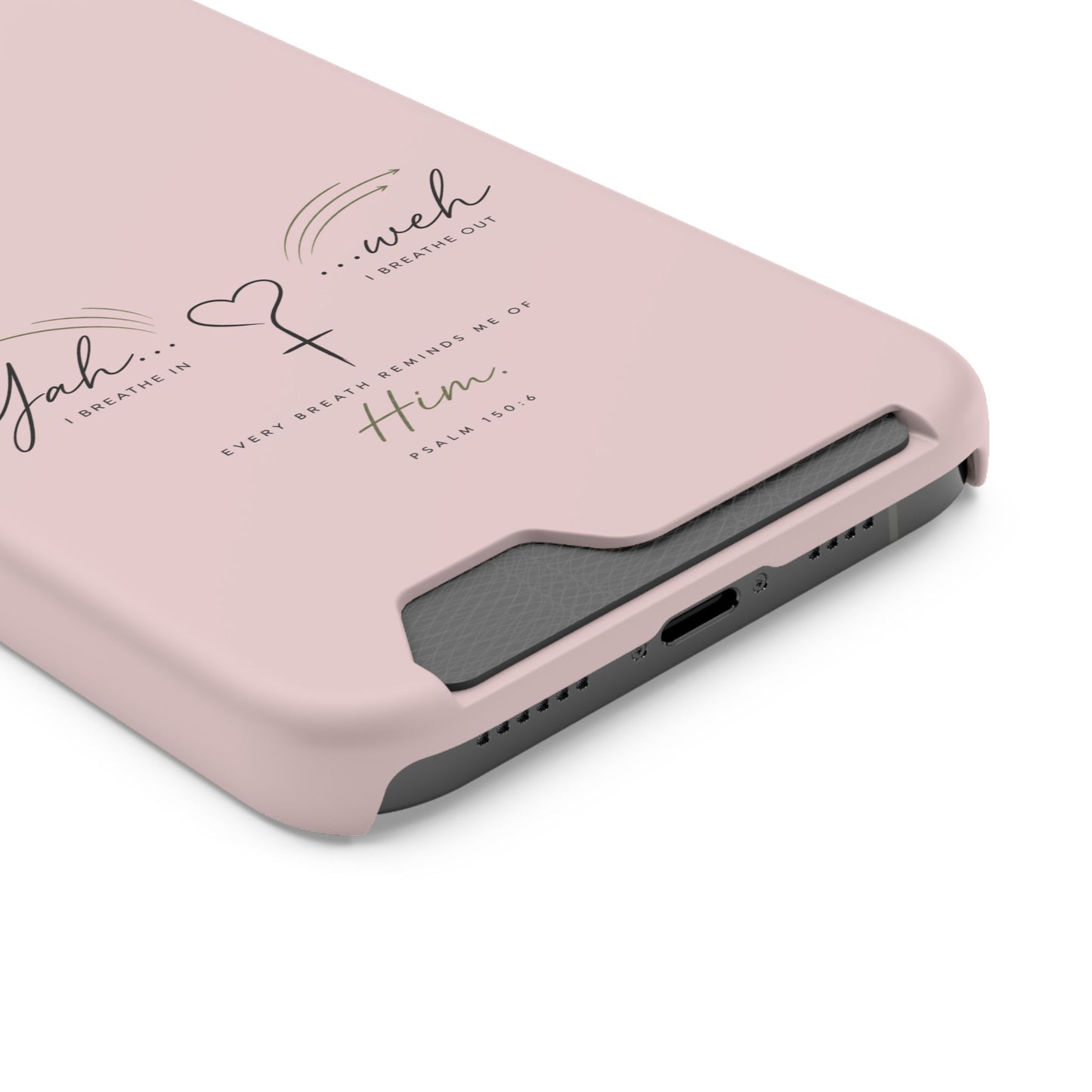 Pink Faith Phone Case with Card Holder — "Yahweh" Psalm IPHONE