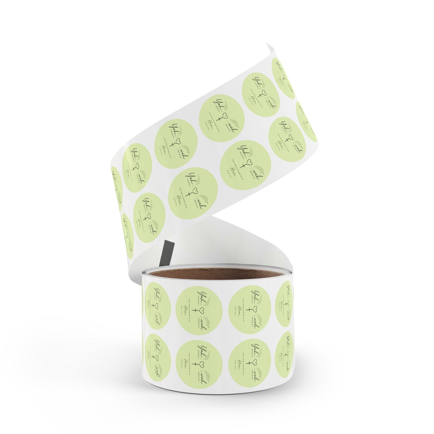 Round Inspirational Sticker Rolls – 'Breathe In, Breathe Out' Faith Label