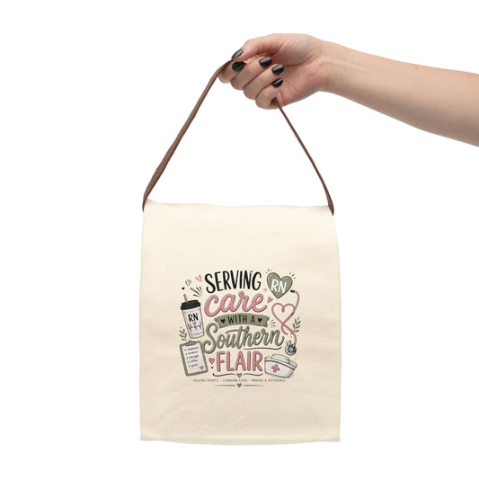 Canvas Lunch Bag — "Serving Care with a Southern Flair" RN Design