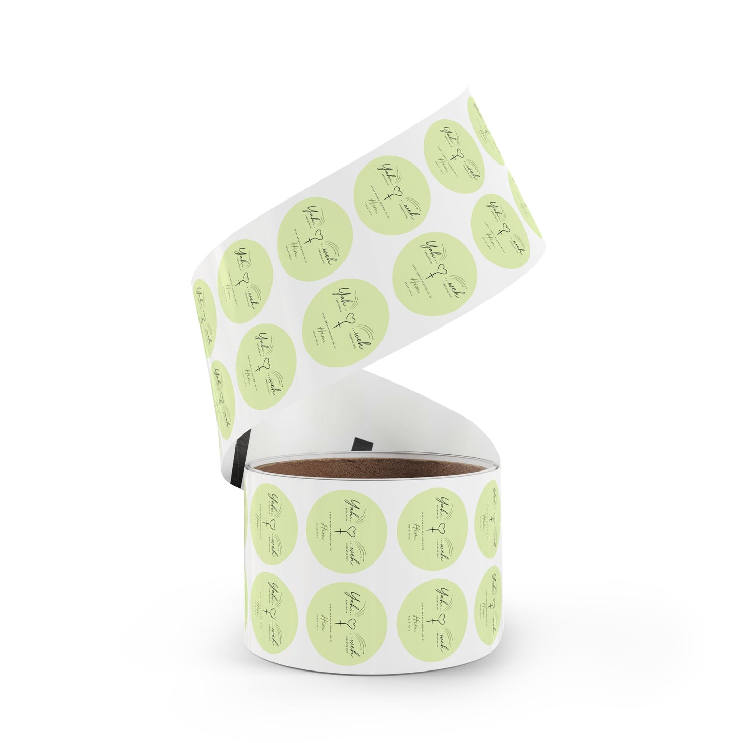 Round Inspirational Sticker Rolls – 'Breathe In, Breathe Out' Faith Label