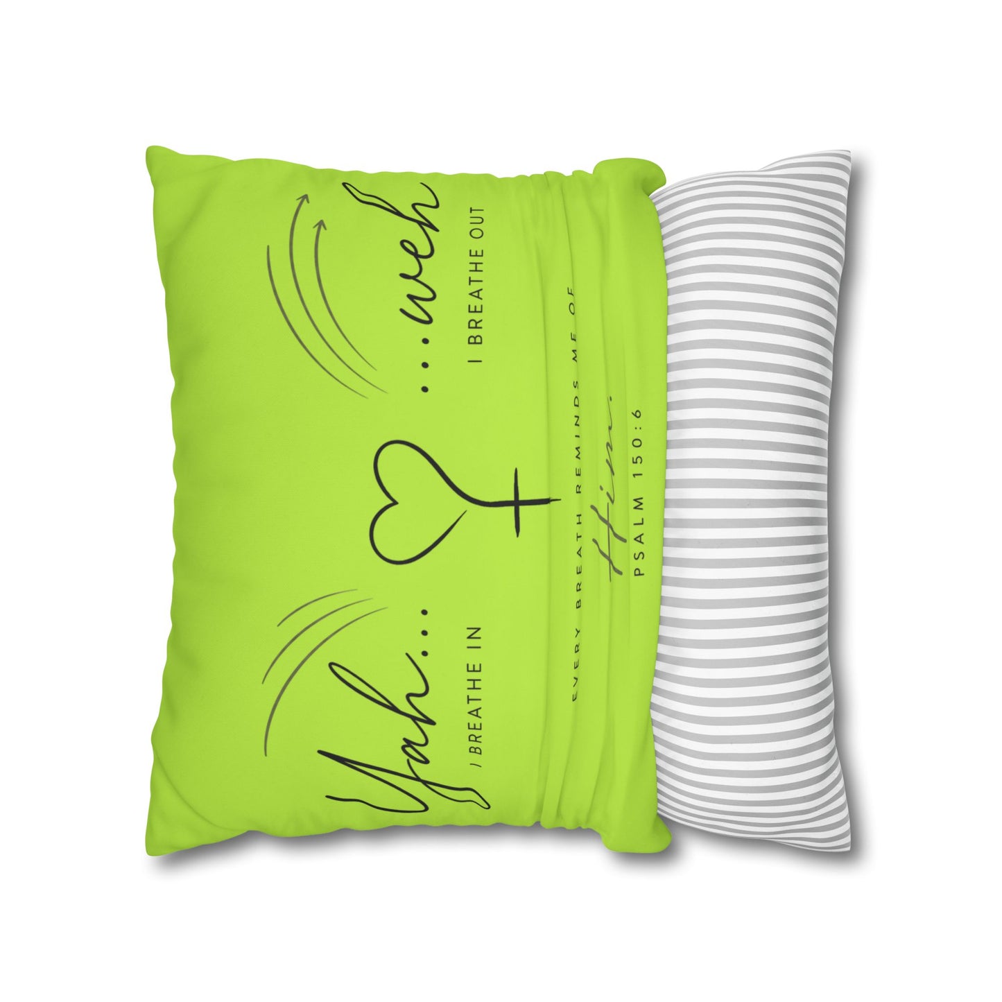 Faith-Inspired Square Pillowcase - "Yah...weh" Psalm 103:1 Breath Prayer Design