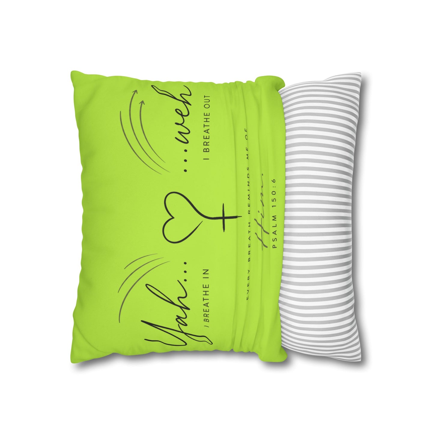 Faith-Inspired Square Pillowcase - "Yah...weh" Psalm 103:1 Breath Prayer Design