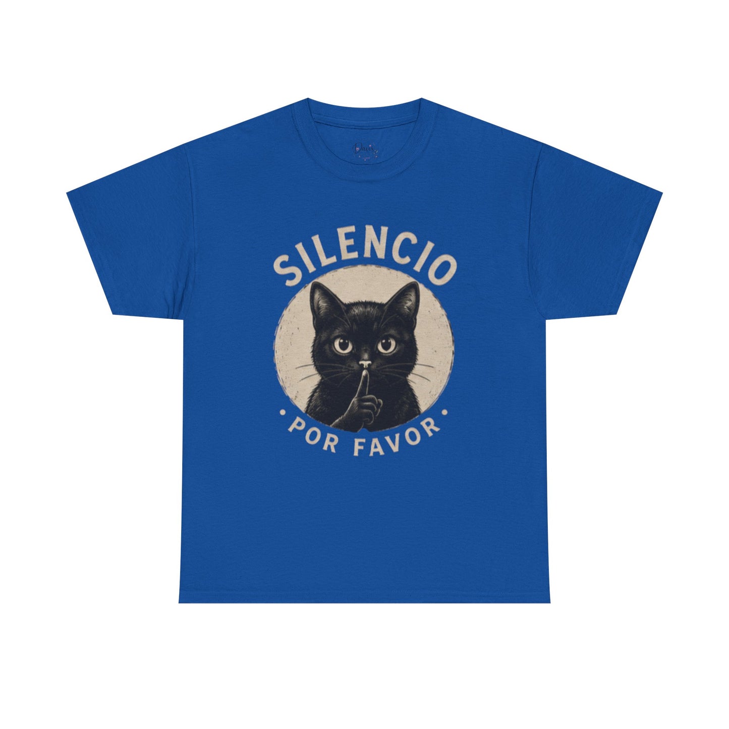 Unisex Heavy Cotton Tee Silencio Black Cat