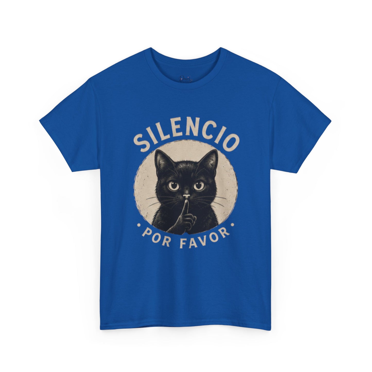 Unisex Heavy Cotton Tee Silencio Black Cat